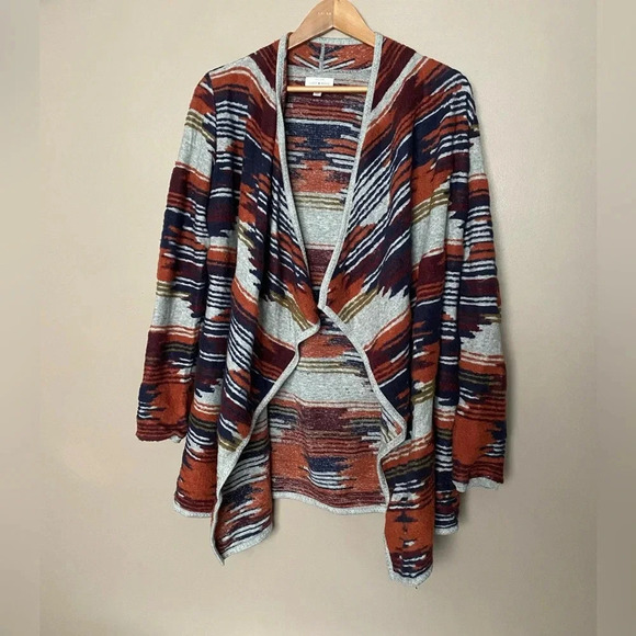 LUCKY brand open cardigan sweater car coat Aztec Southwest style sz XS boho chic - Picture 3 of 16